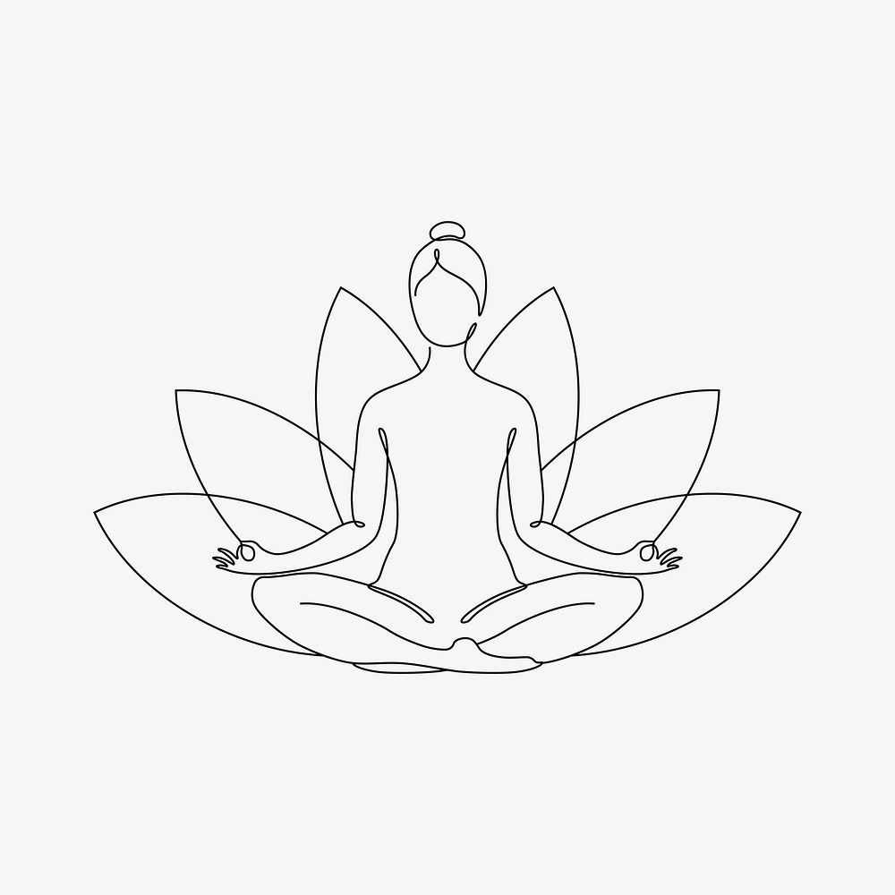 Wellness lotus, aesthetic illustration design element vector