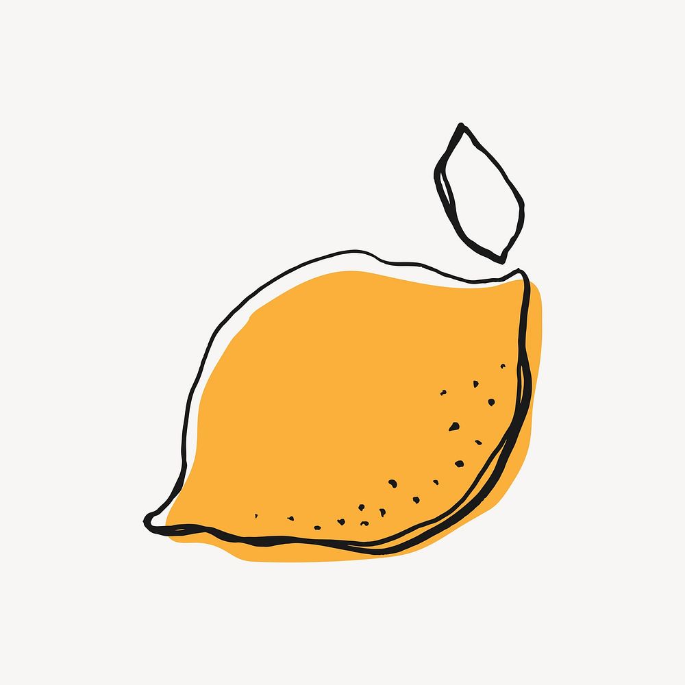 Yellow lemon, aesthetic illustration design element vector