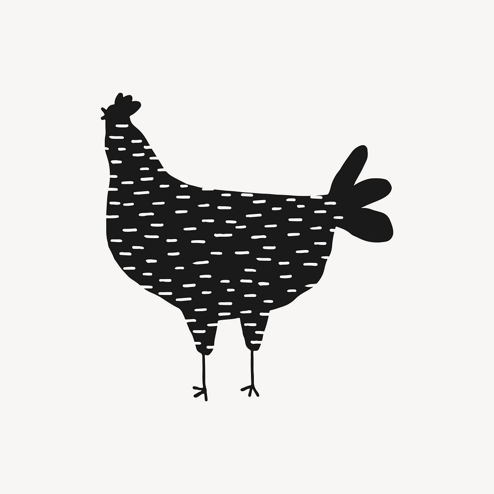 Garden chicken, aesthetic illustration design element vector