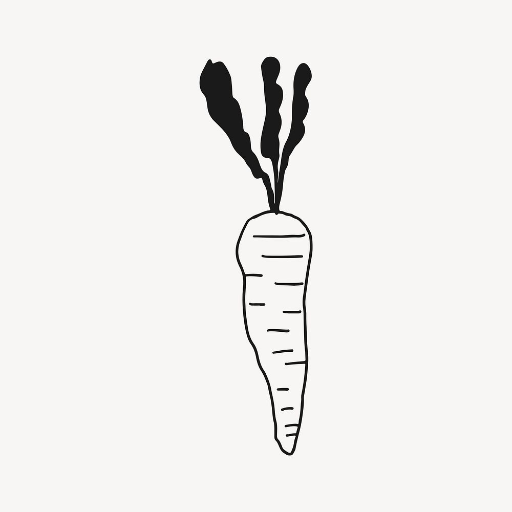 Carrot doodle, aesthetic illustration design element vector