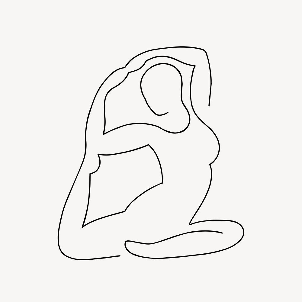 Yoga woman, minimal line art illustration vector