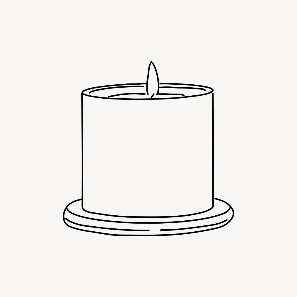 Scented candle, aesthetic illustration design element vector