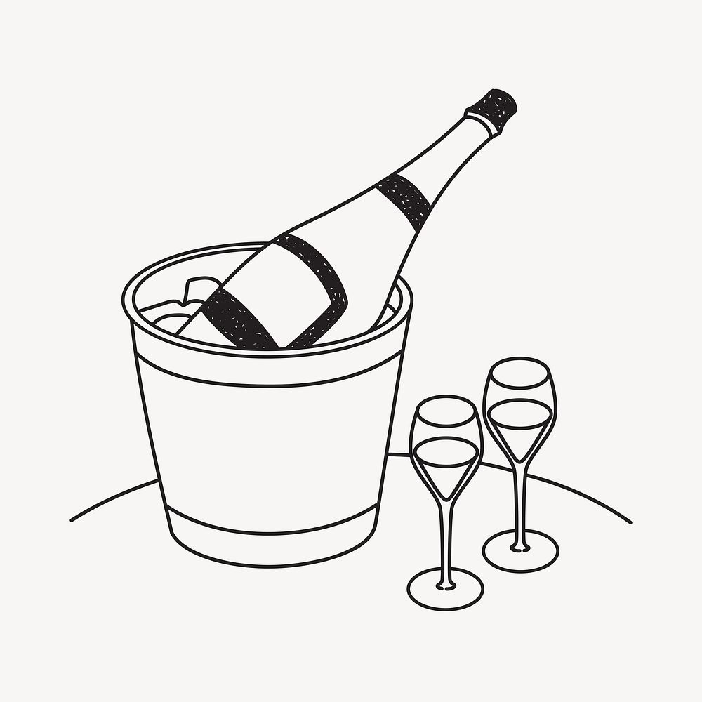 Wine tasting line art illustration isolated background