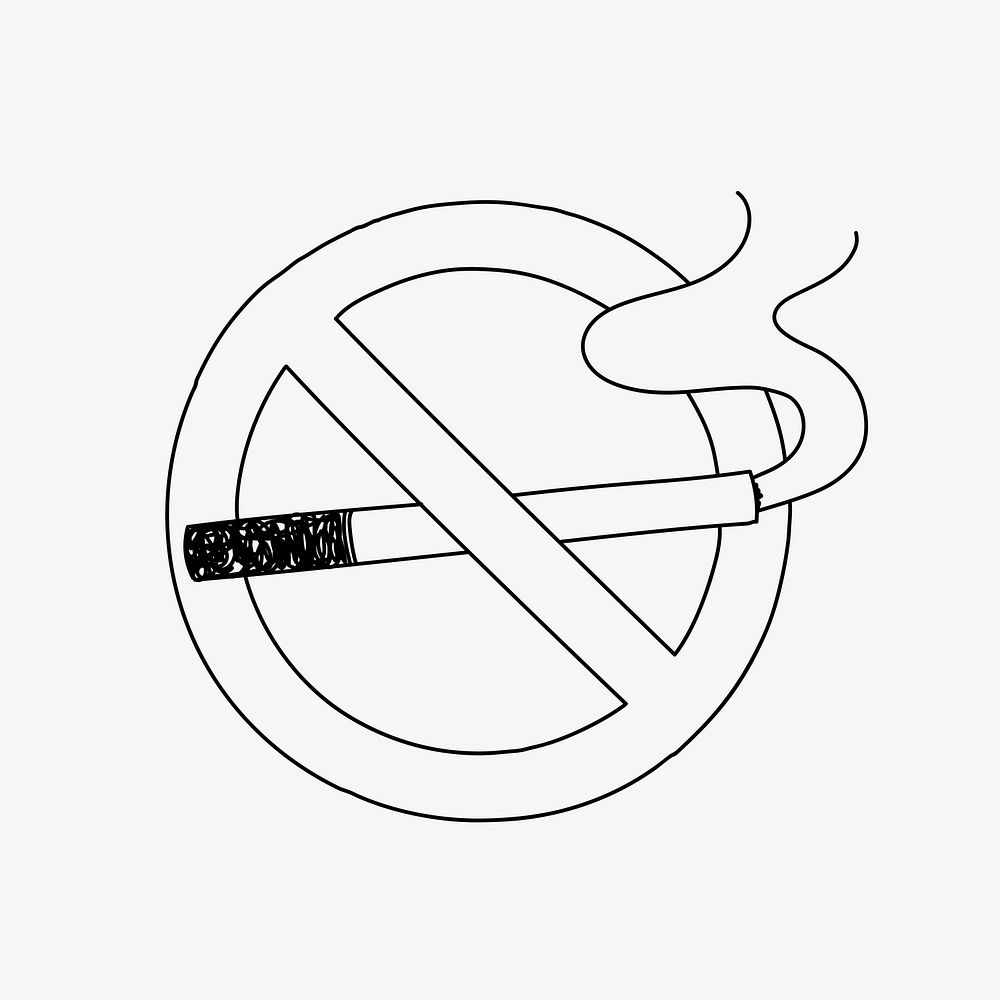 Non smoking area line art illustration isolated background