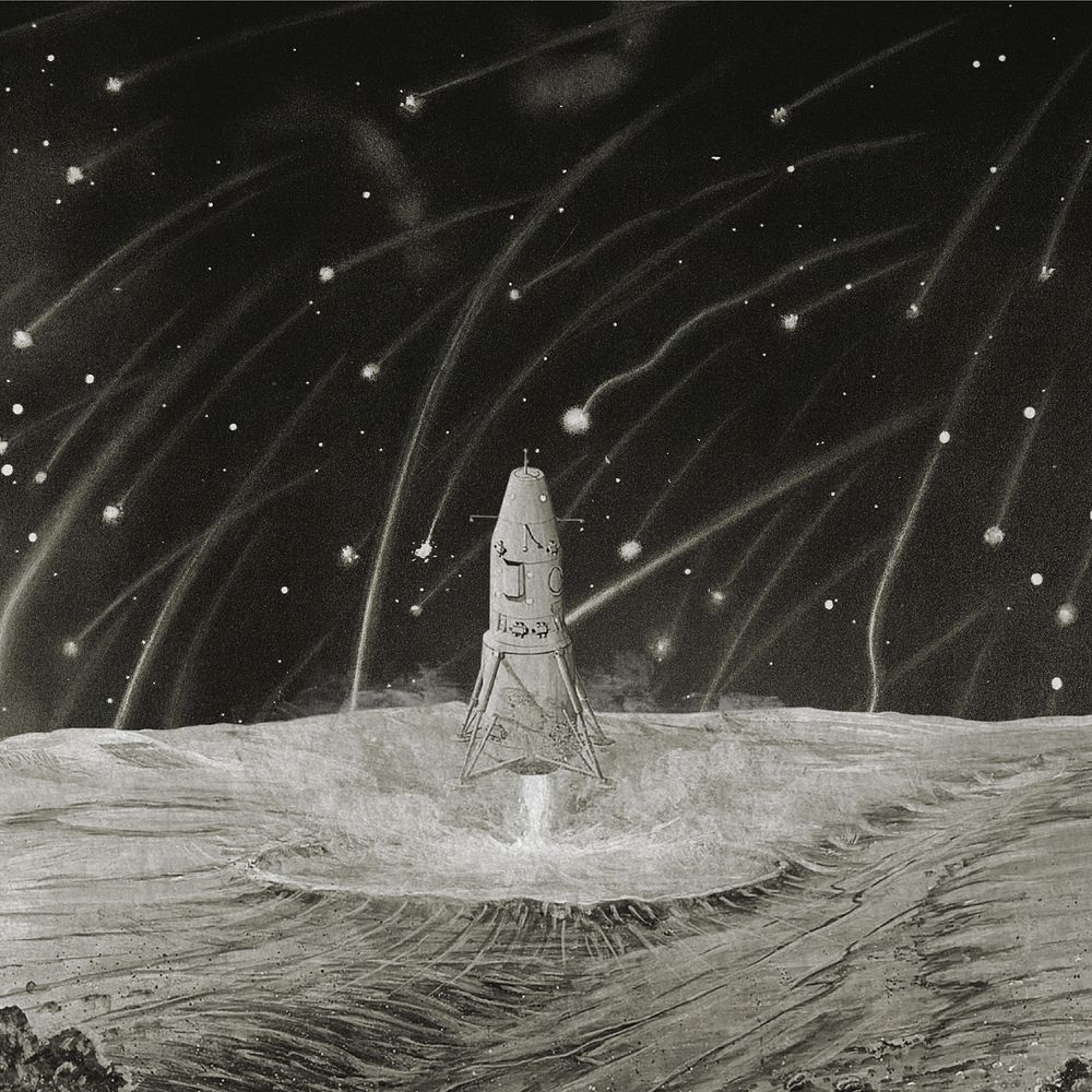 Aesthetic launching rocket background, black and white 