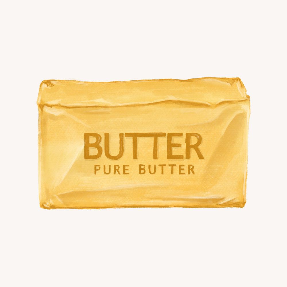 Pure butter, dairy product illustration