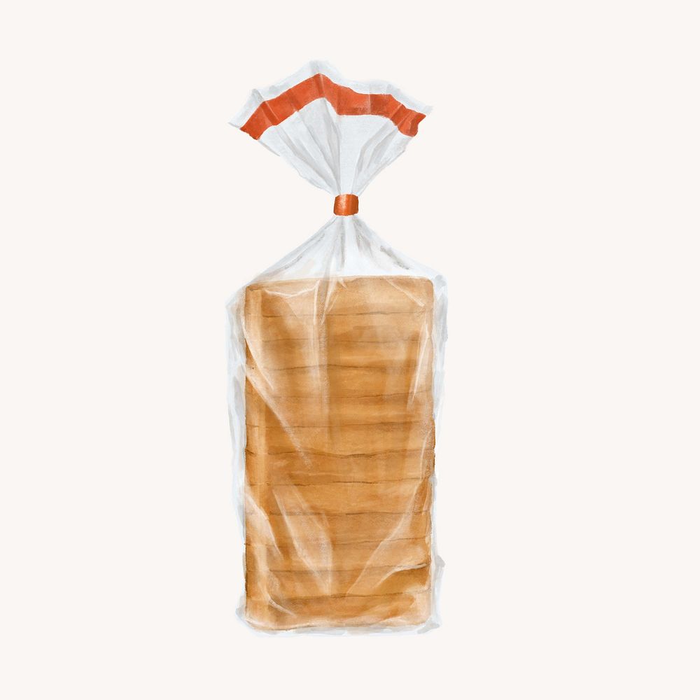 Bread loaf, breakfast food illustration