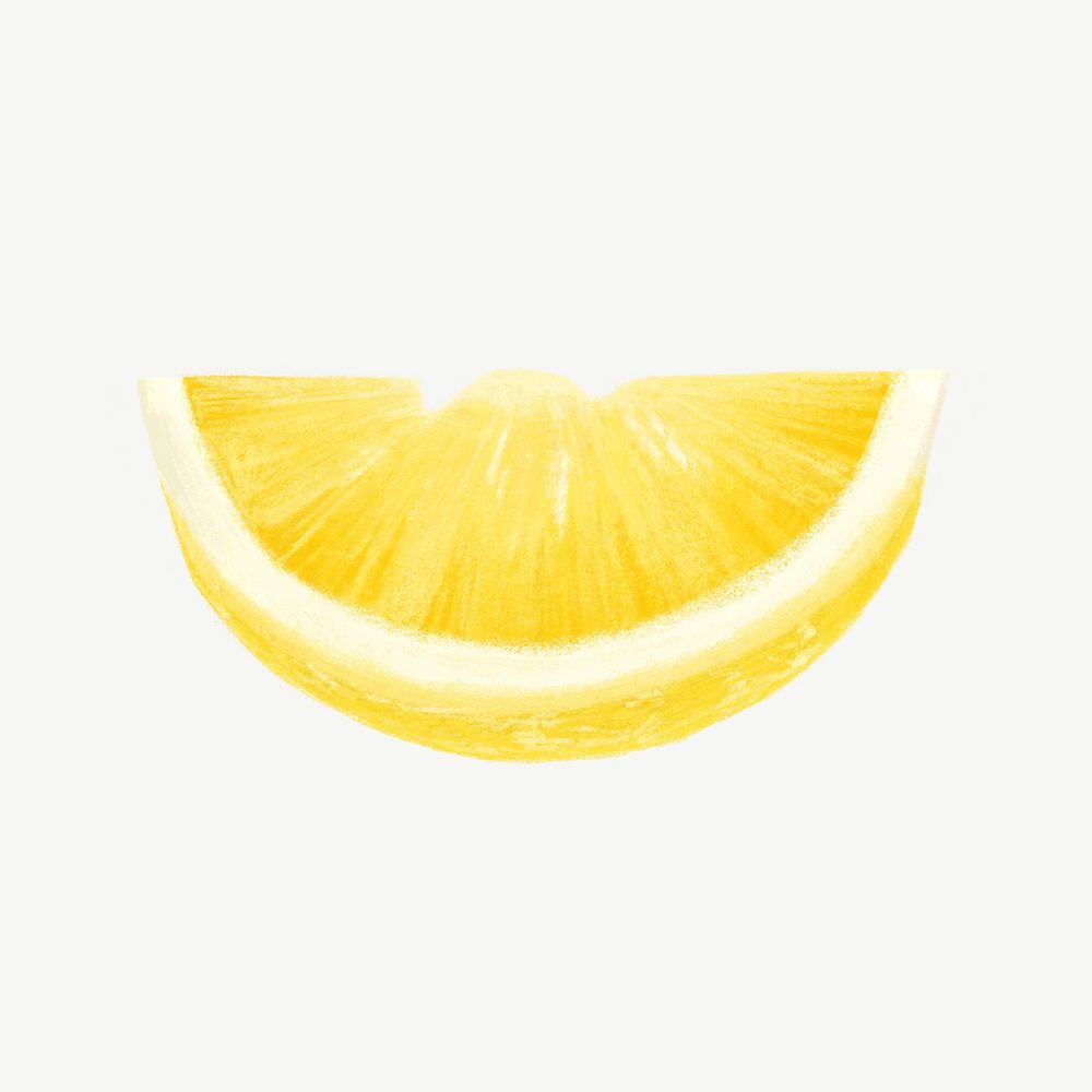 Lemon slice, fruit collage element psd 