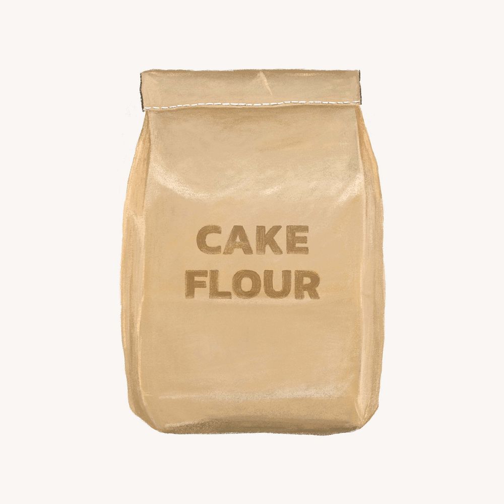 Cake flour, baking ingredient illustration