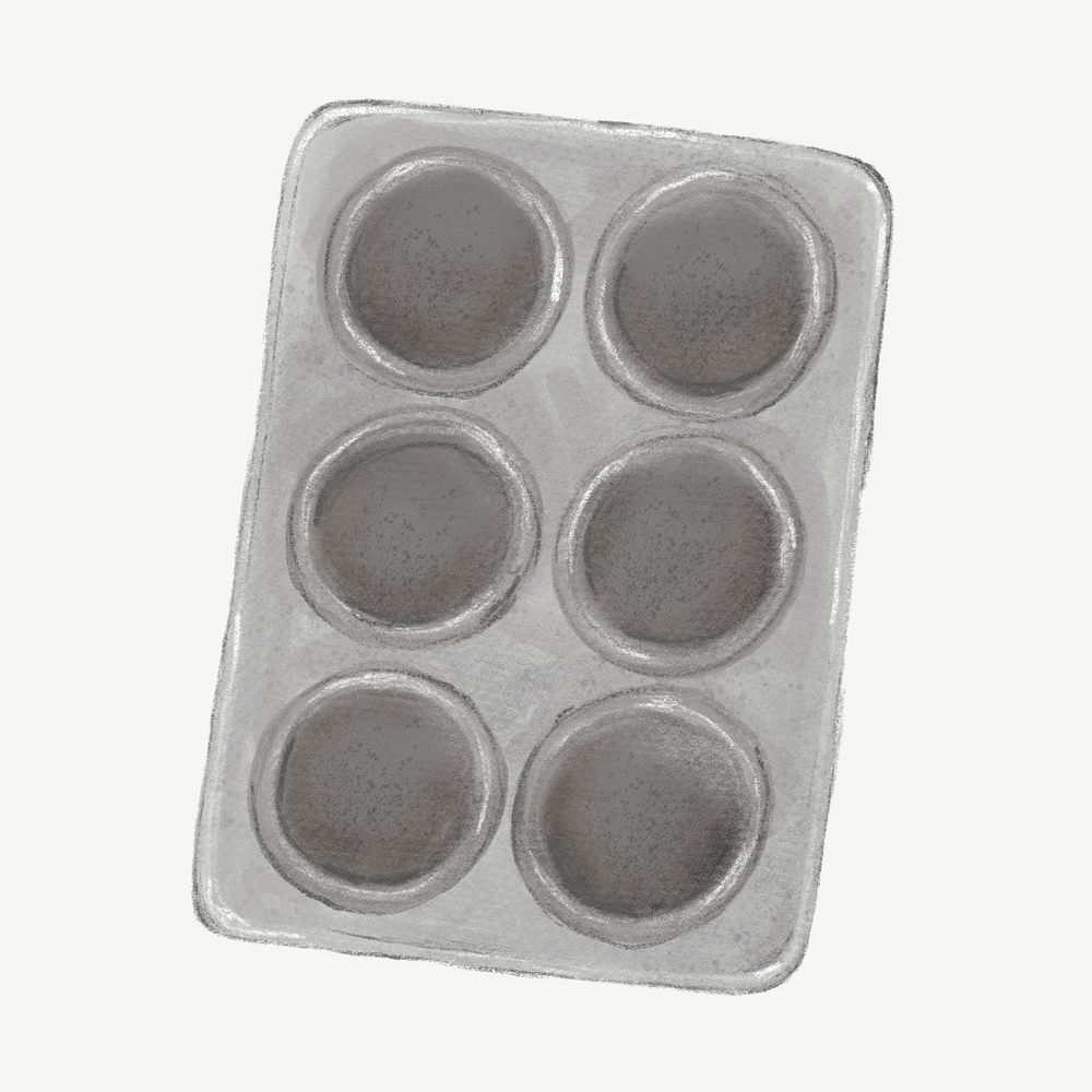 Cupcake baking tray, object collage element  psd