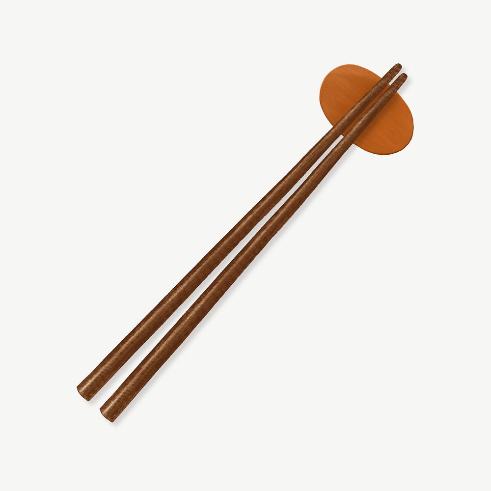 Chopsticks, Asian utensil collage element psd