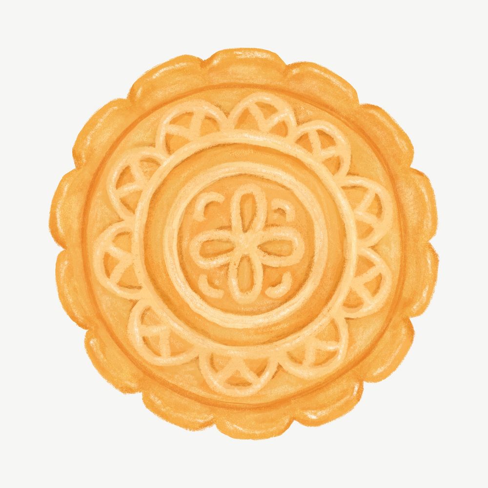 Chinese Mooncake, dessert food collage element  psd