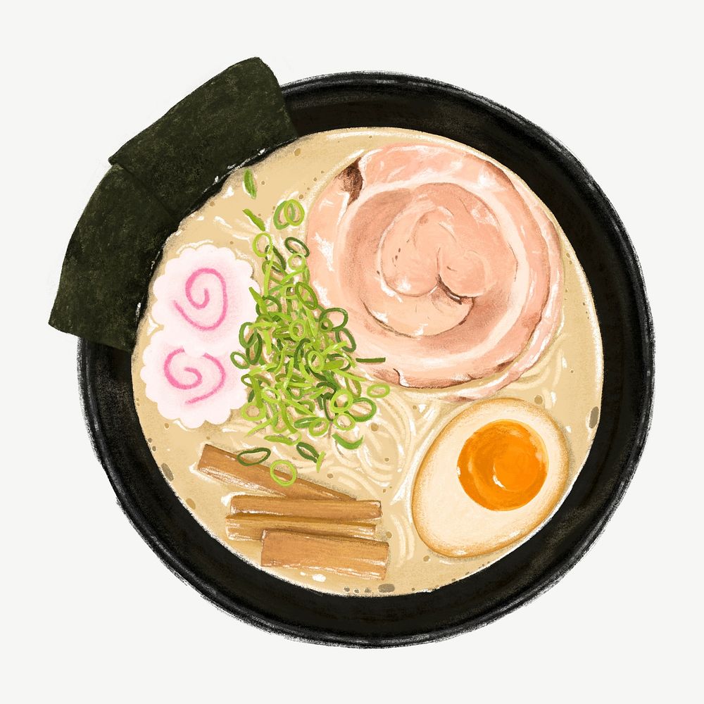 Ramen noodle, Japanese  food collage element  psd