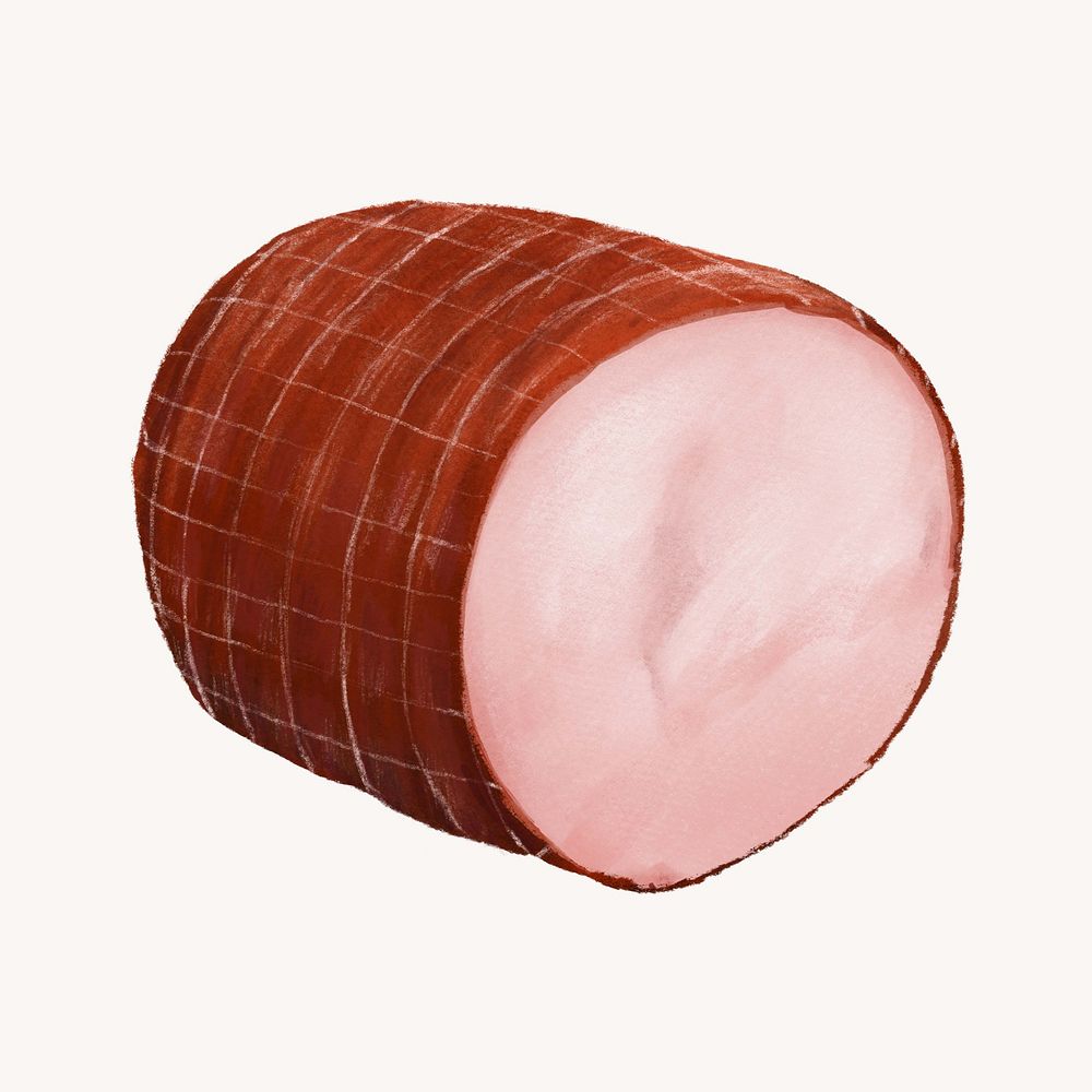 Ham slices, butchery fresh meat illustration