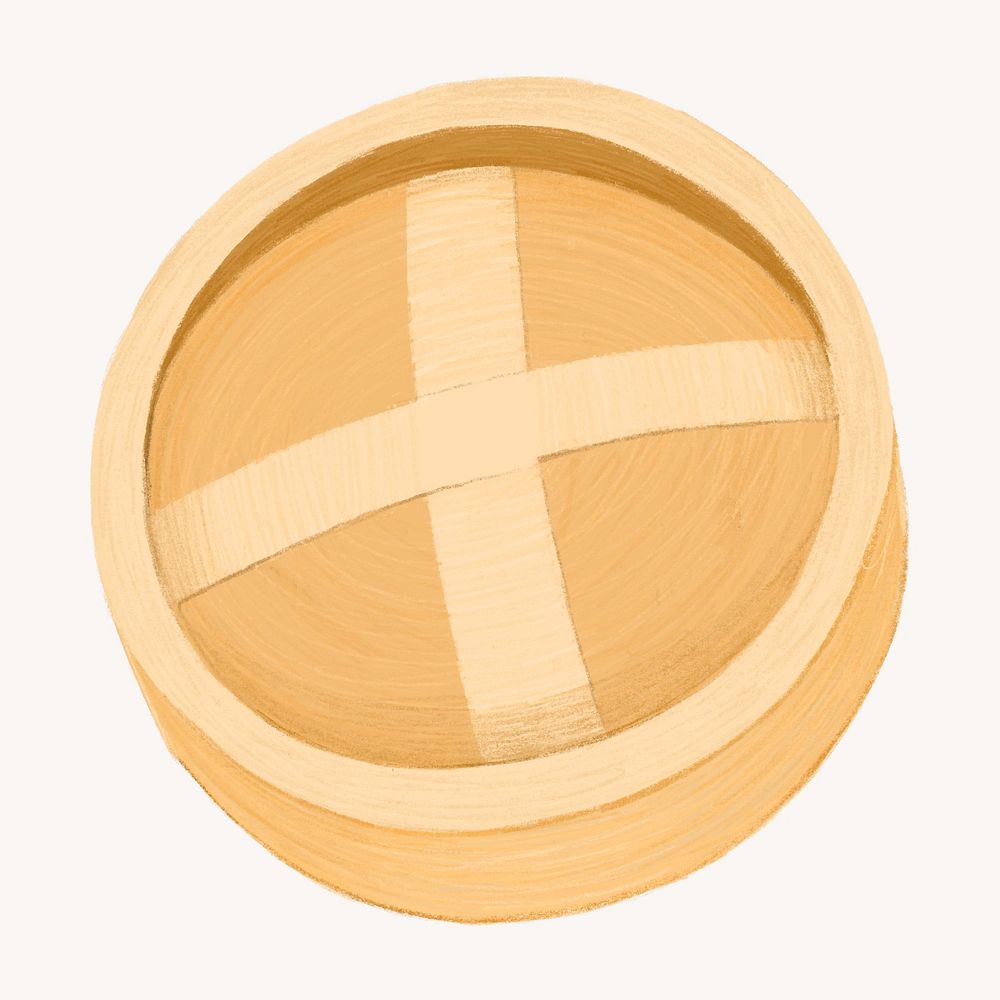 Dim sum bamboo basket, object illustration