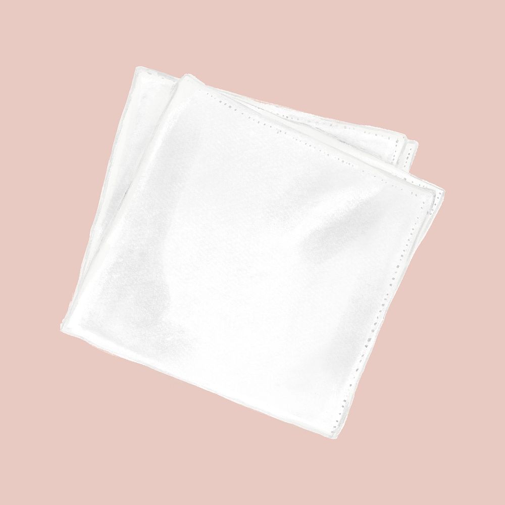 White napkin, object collage element psd