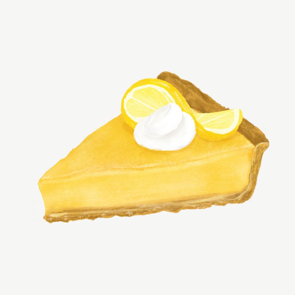Lemon cheesecake, dessert collage element  psd