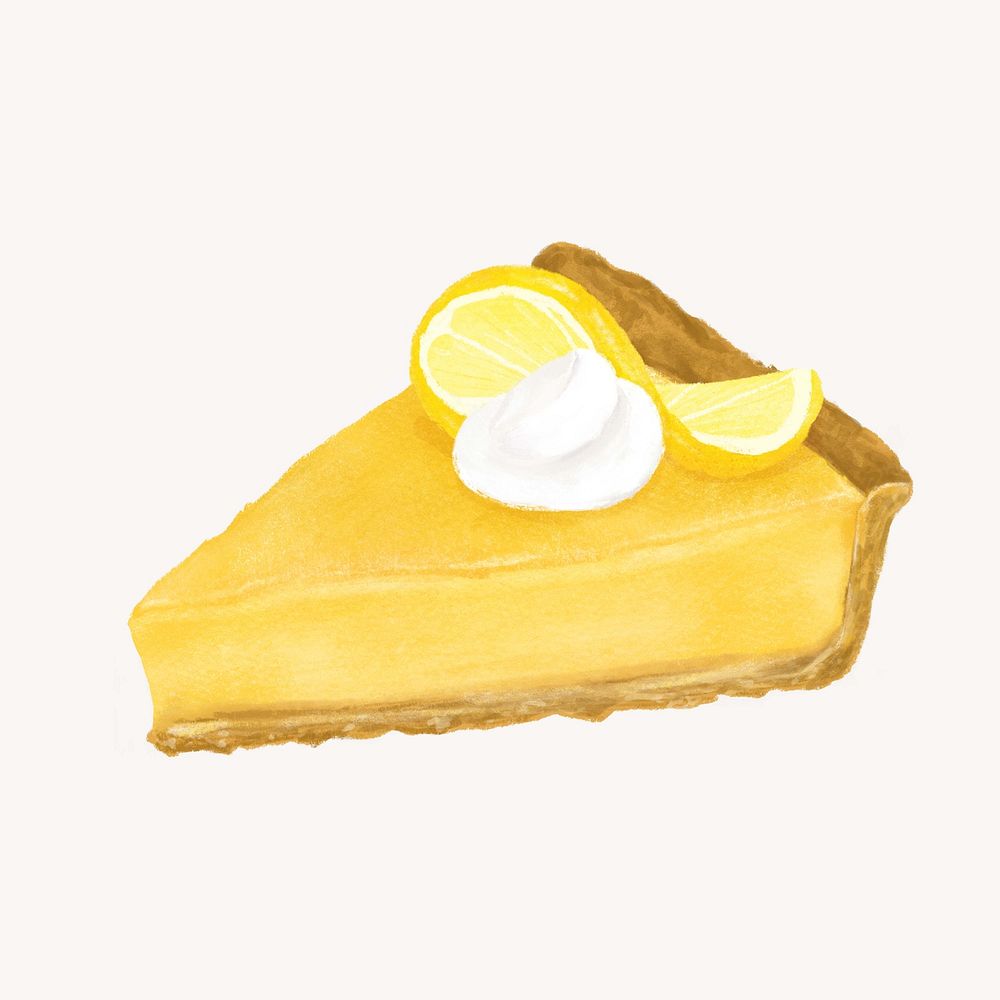 Lemon cheesecake, dessert illustration