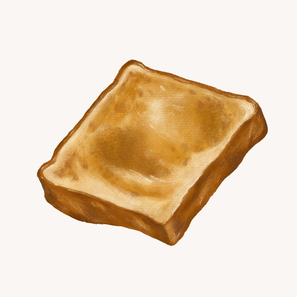 Buttered  toast, breakfast food illustration