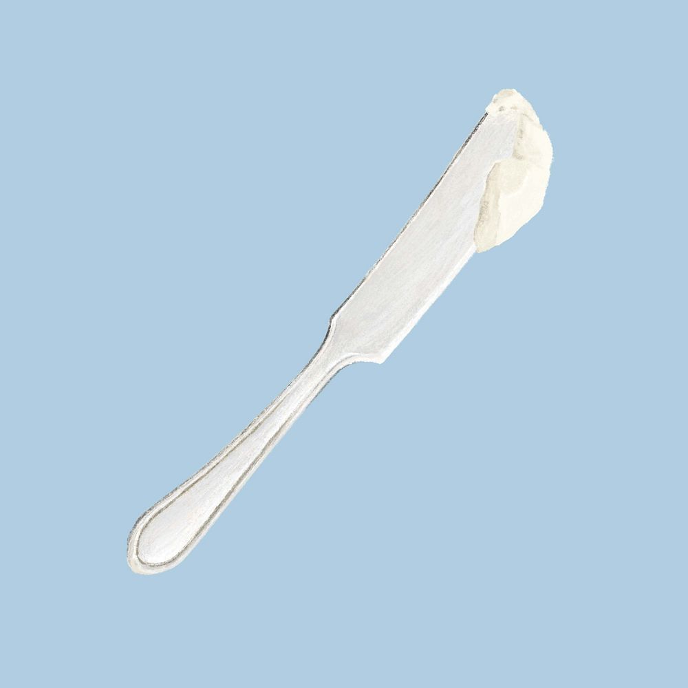 Butter knife, cutlery illustration