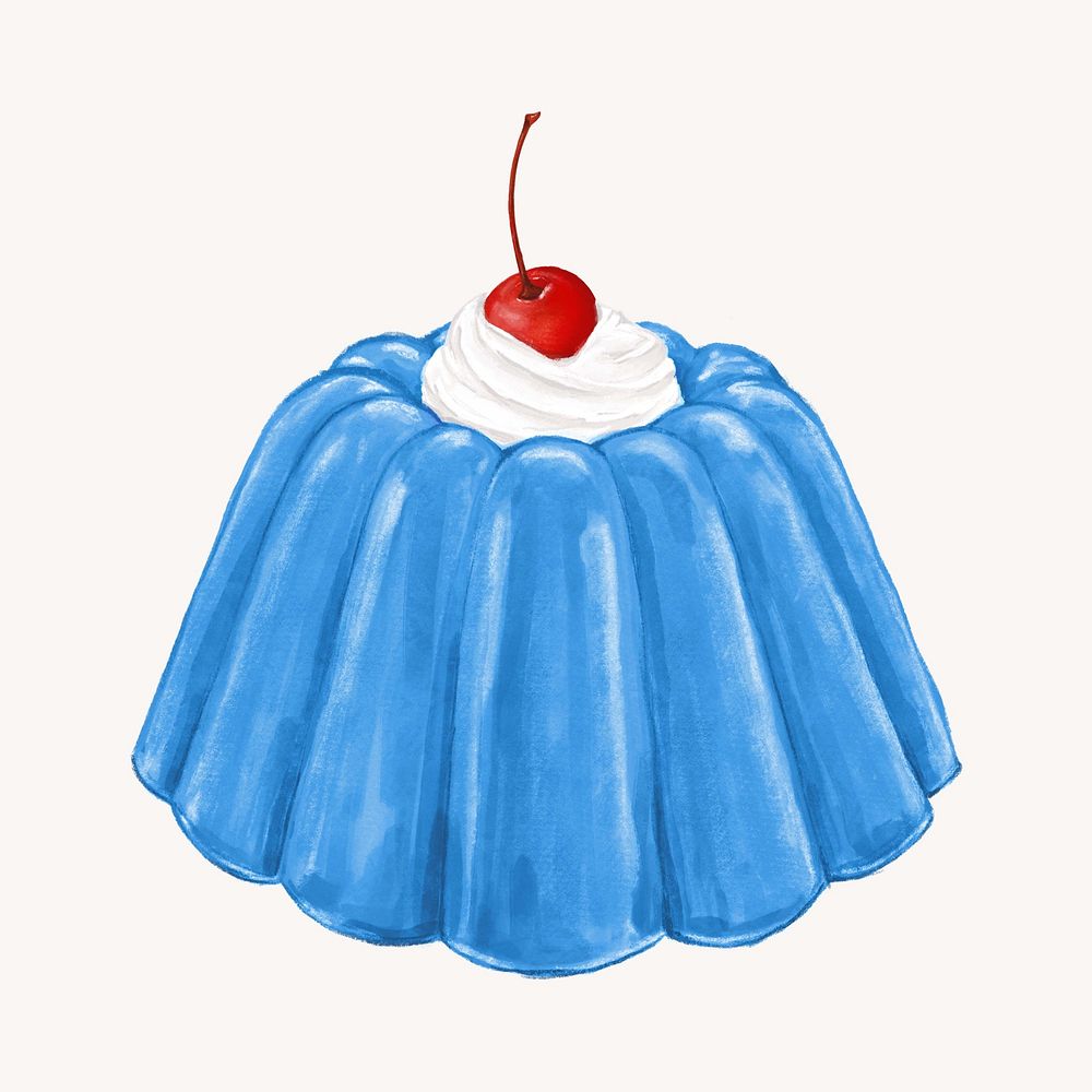 Blue jello pudding, dessert illustration