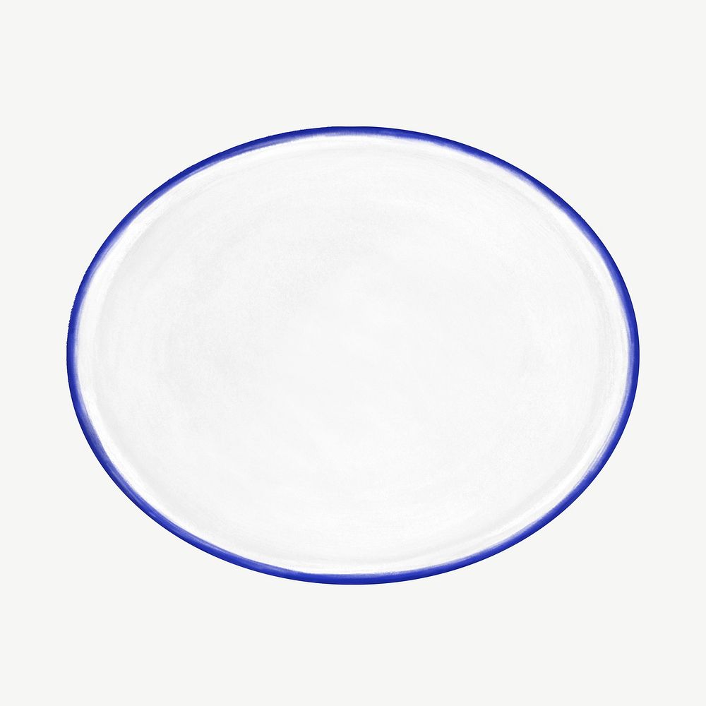 White ceramic plate, object collage element psd