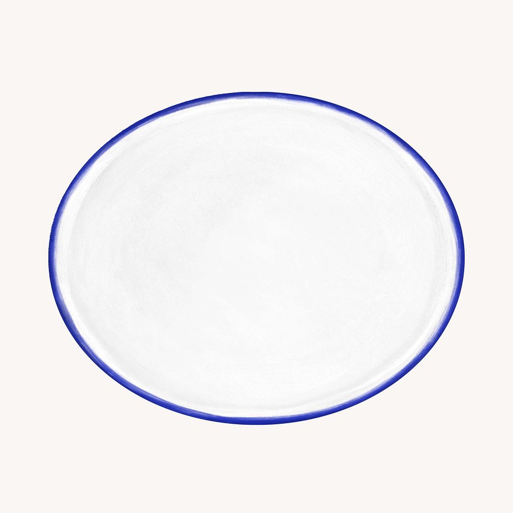 White ceramic plate, object illustration