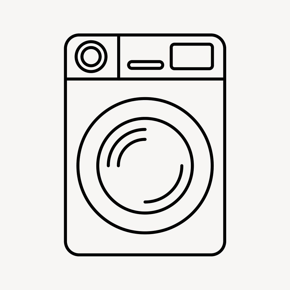 Washing machine line art vector