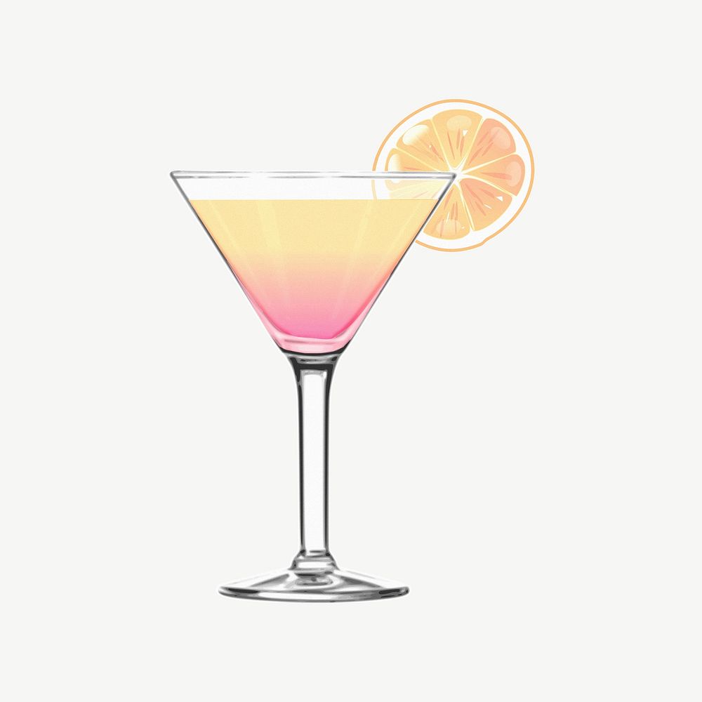 Sunset cocktail, alcoholic beverage psd