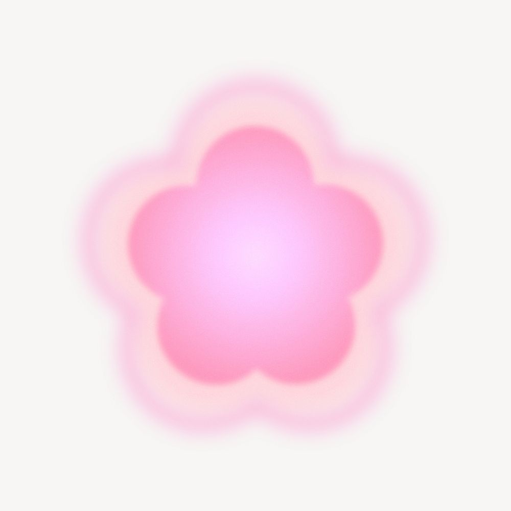 Glowing pink flower element