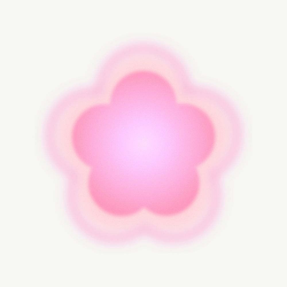 Glowing pink flower psd