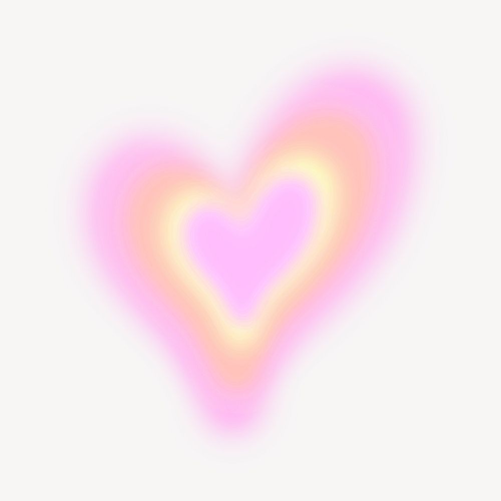 Pink heart, glowing aura design