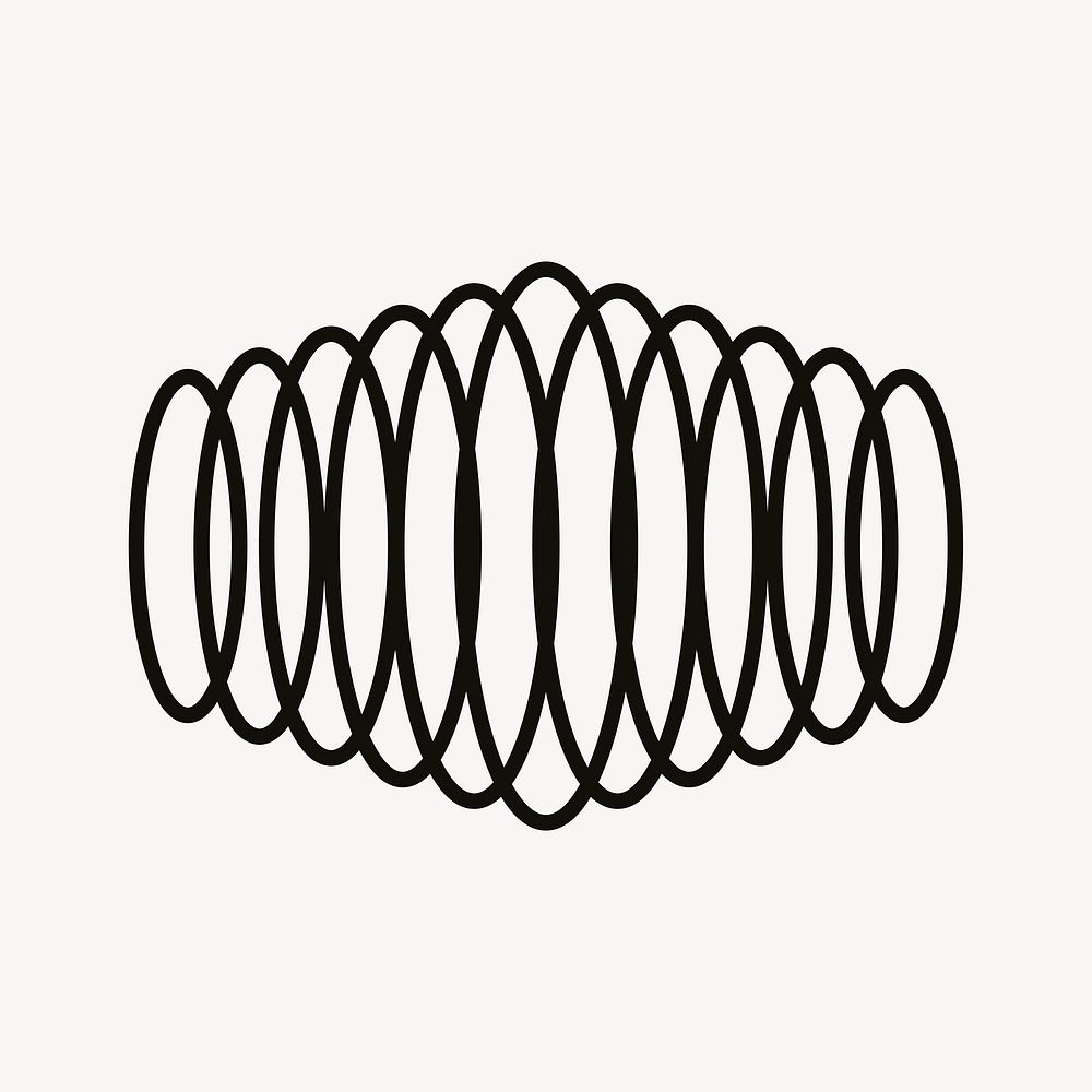 Spiral spring shape collage element vector