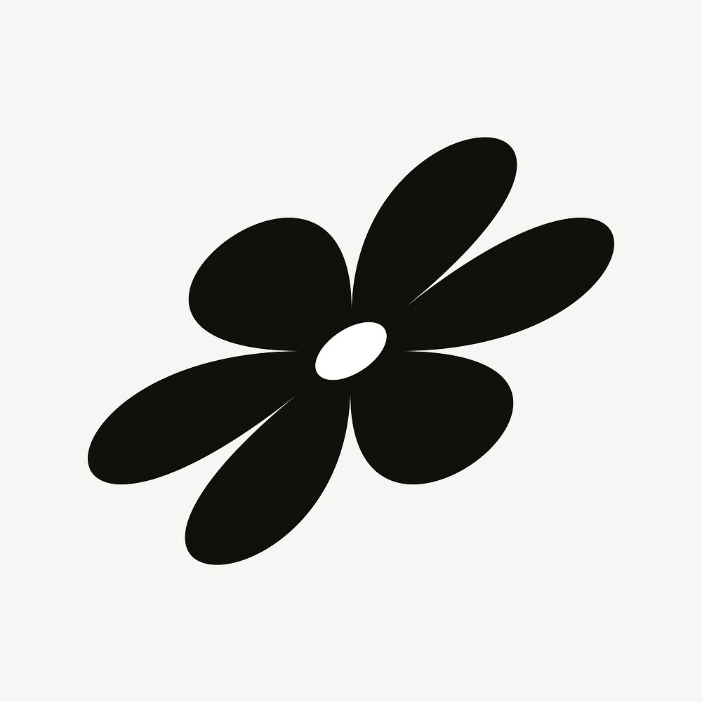 Black flower, flat graphic