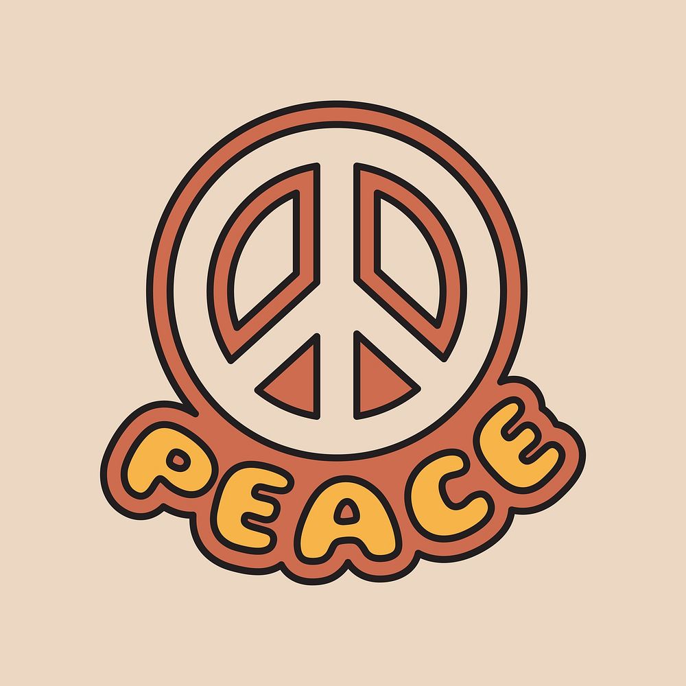 Peace retro typography vector