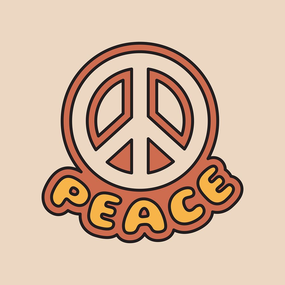 Peace retro typography | Free Photo Illustration - rawpixel