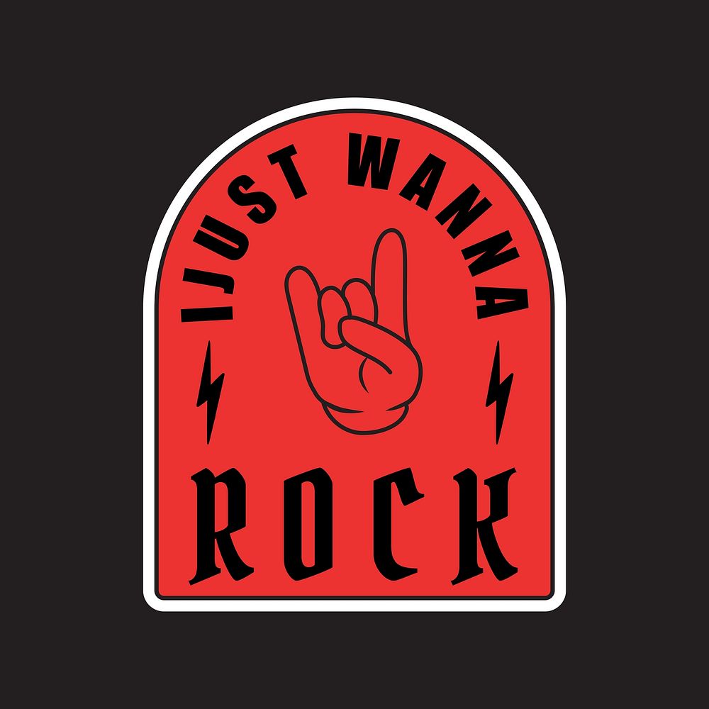 Just wanna rock typography collage element vector