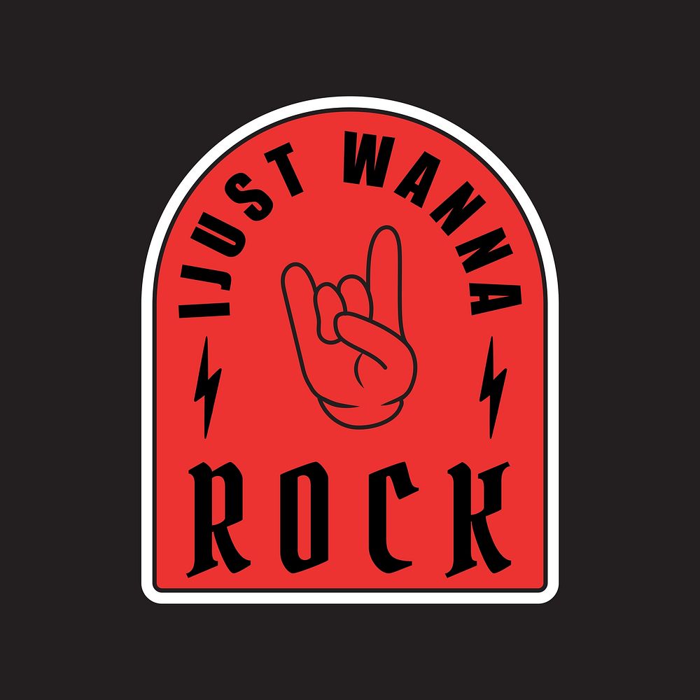 Just wanna rock typography collage element