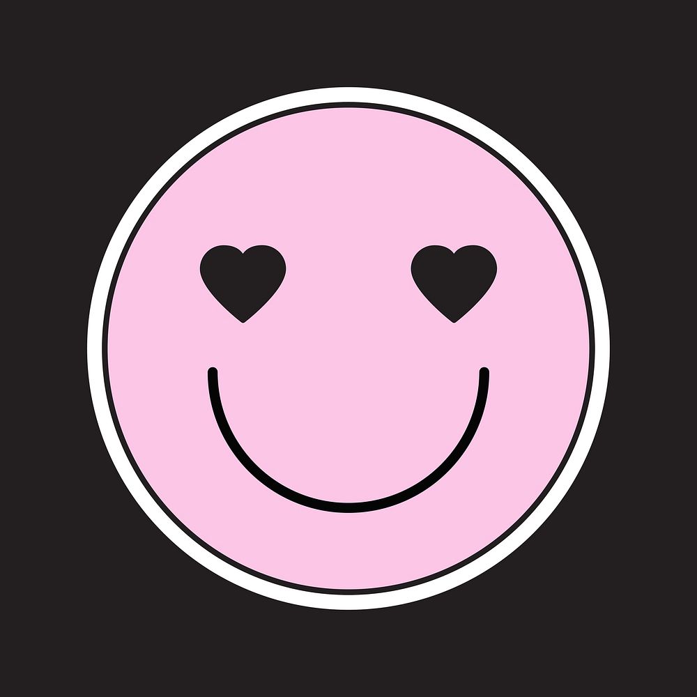 Heart-eyes emoticon vector