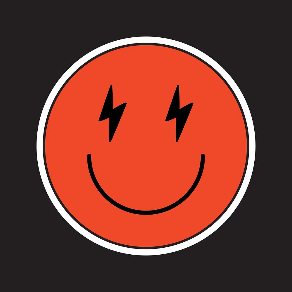 Lightning bolt eyes emoticon vector