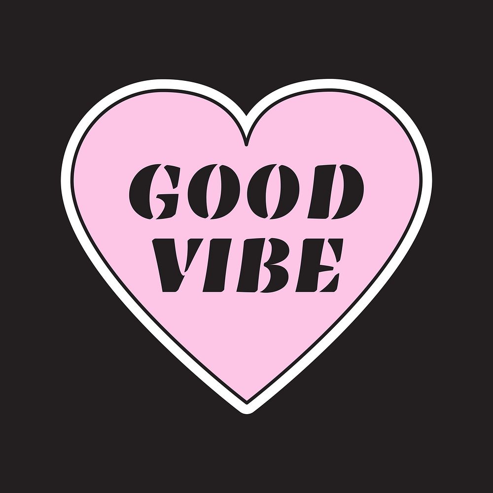 Good vibe heart, love illustration