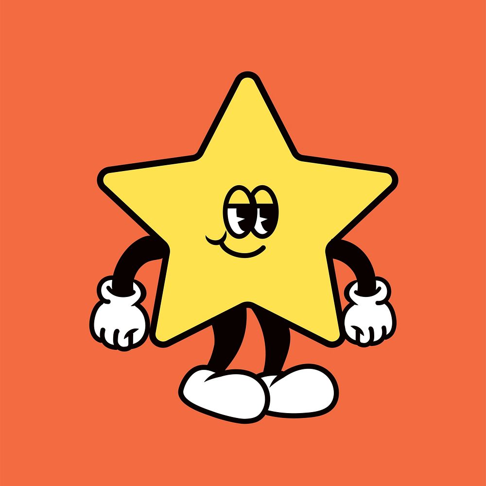 Smiling star, cartoon character illustration vector