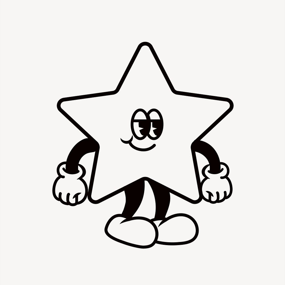 Smiling star, cartoon character illustration vector