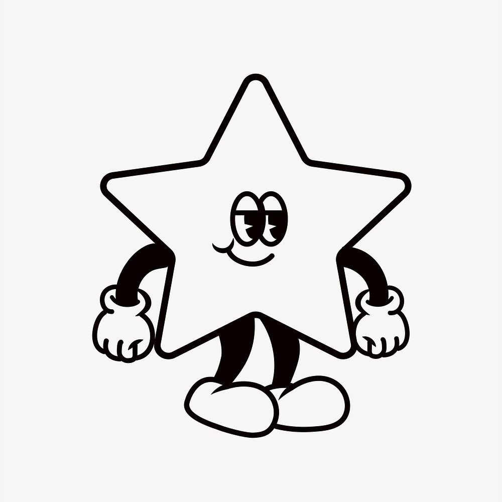 Smiling star, cartoon character illustration