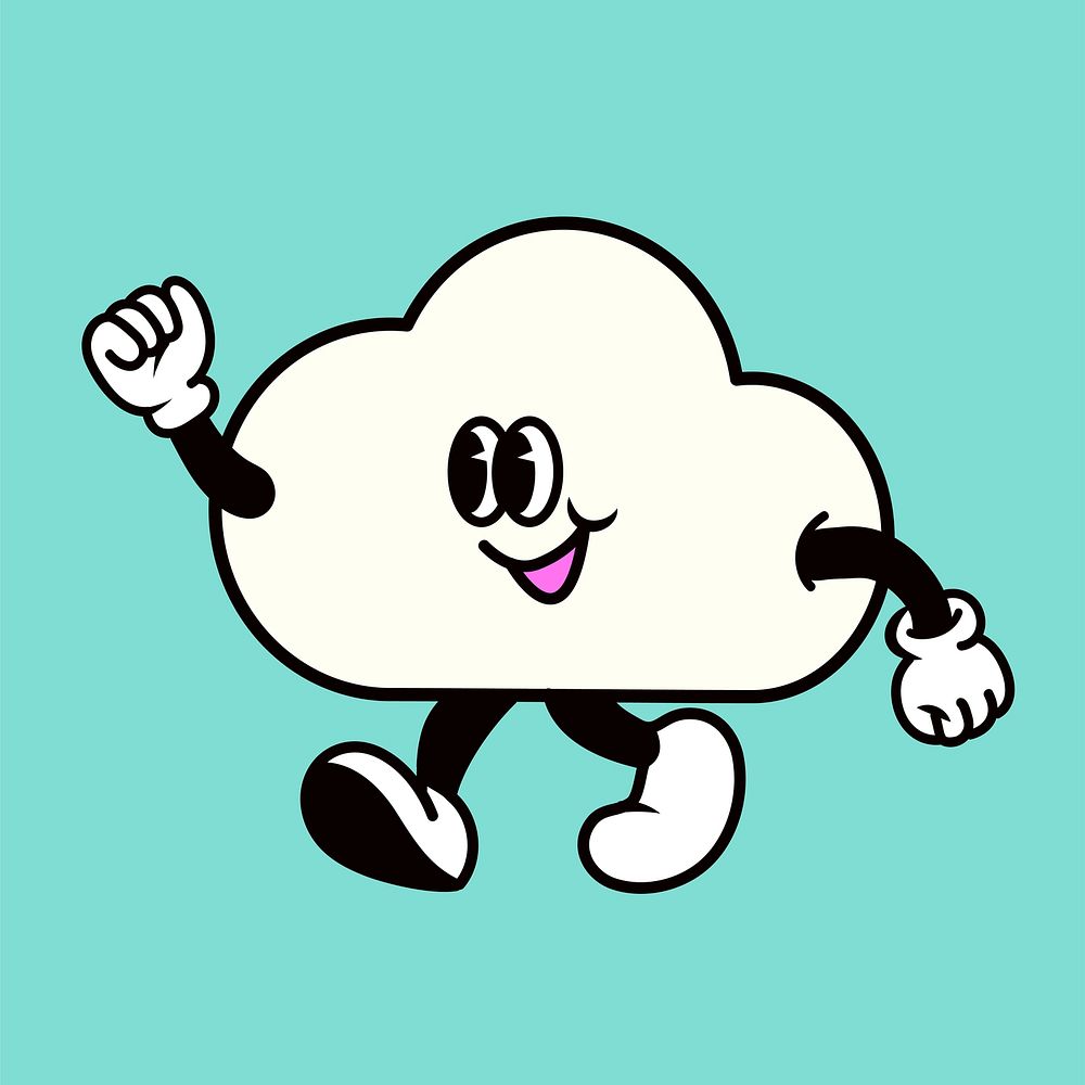 Smiling cloud, weather cartoon character illustration