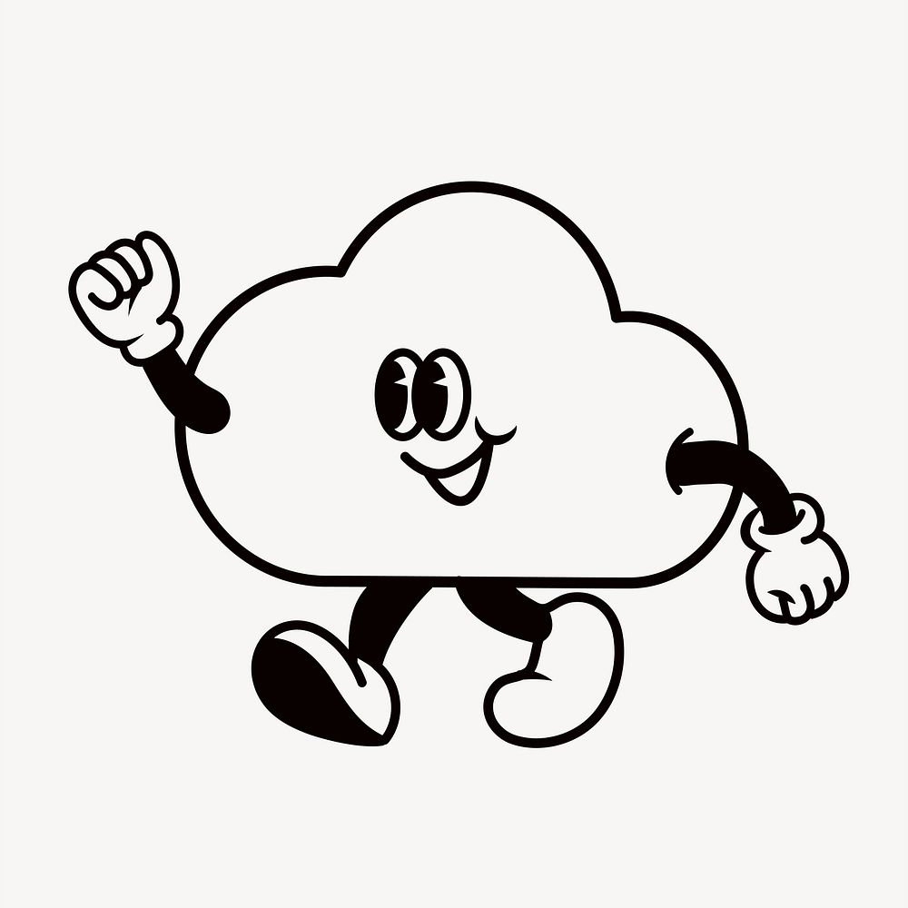 Smiling cloud, weather cartoon character illustration vector