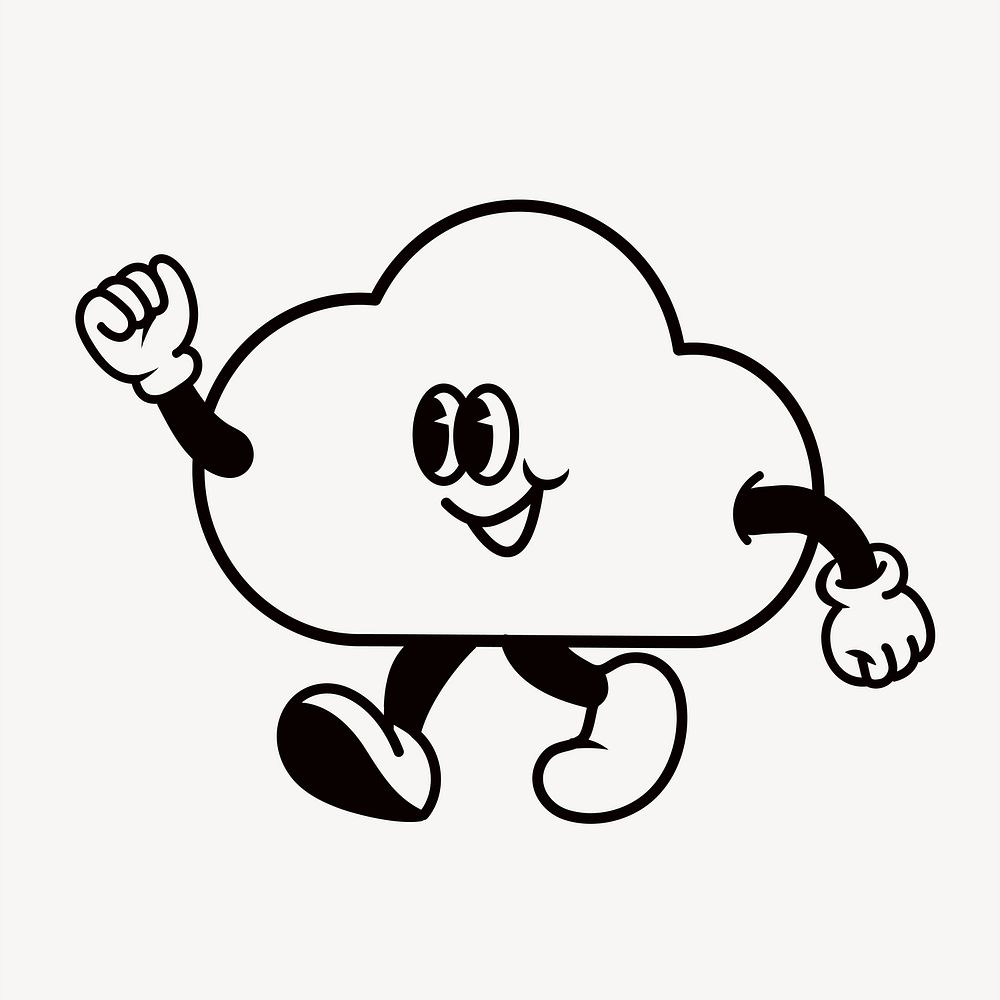 Smiling cloud, weather cartoon character illustration