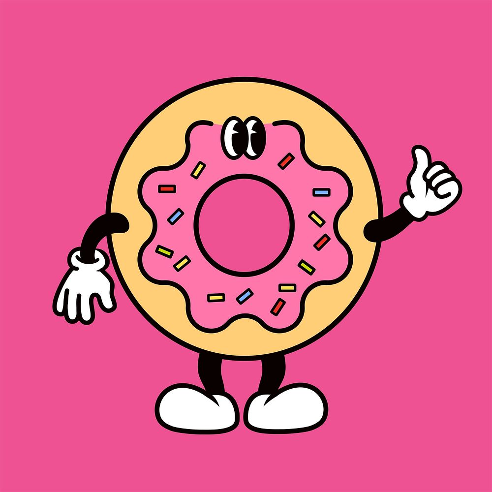 Retro donut, food illustration | Free Photo Illustration - rawpixel