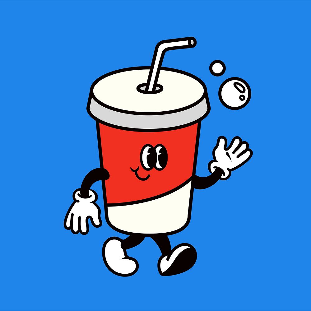 Retro soda cup , food illustration