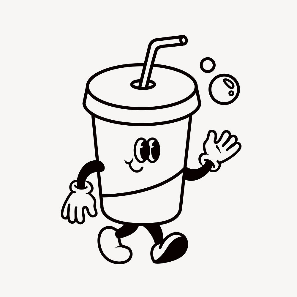 Retro soda cup , food illustration